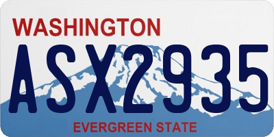 WA license plate ASX2935