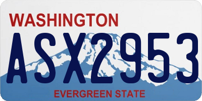 WA license plate ASX2953