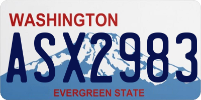 WA license plate ASX2983