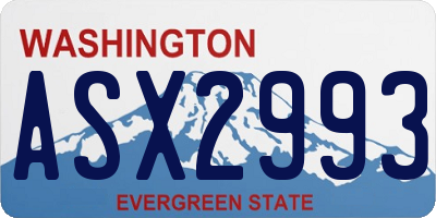 WA license plate ASX2993