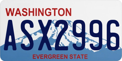 WA license plate ASX2996