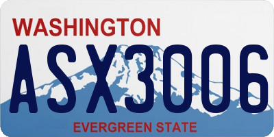 WA license plate ASX3006