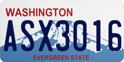WA license plate ASX3016