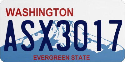 WA license plate ASX3017