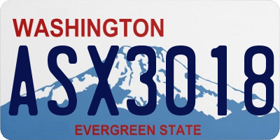 WA license plate ASX3018
