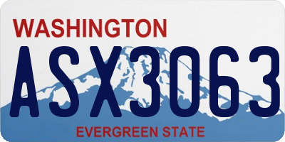 WA license plate ASX3063
