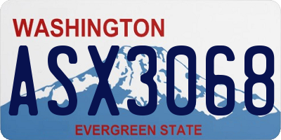 WA license plate ASX3068