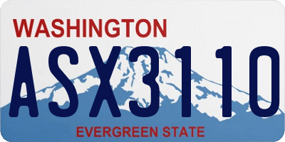 WA license plate ASX3110