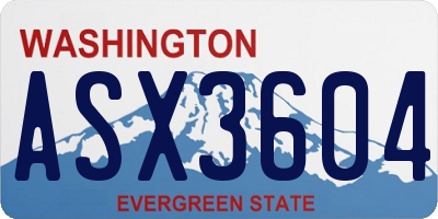WA license plate ASX3604