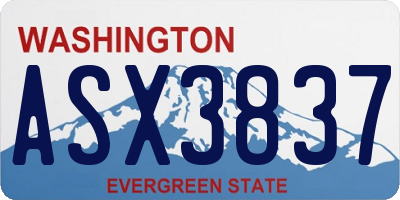 WA license plate ASX3837