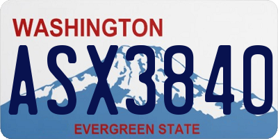 WA license plate ASX3840
