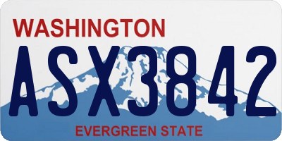 WA license plate ASX3842
