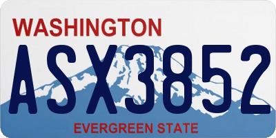 WA license plate ASX3852