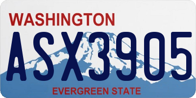WA license plate ASX3905