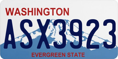 WA license plate ASX3923