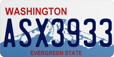 WA license plate ASX3933