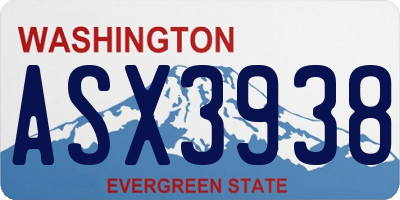 WA license plate ASX3938