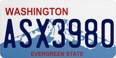WA license plate ASX3980