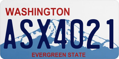 WA license plate ASX4021