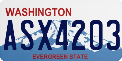 WA license plate ASX4203