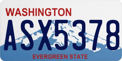 WA license plate ASX5378
