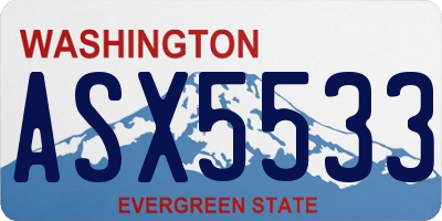WA license plate ASX5533