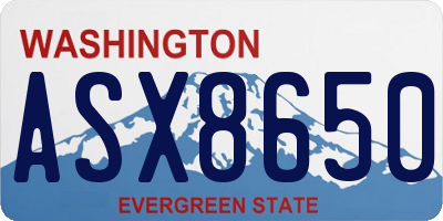 WA license plate ASX8650