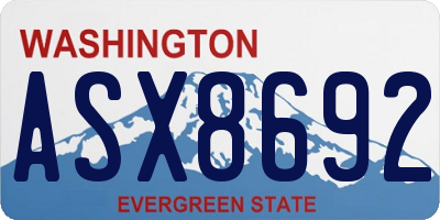 WA license plate ASX8692