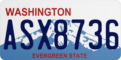 WA license plate ASX8736