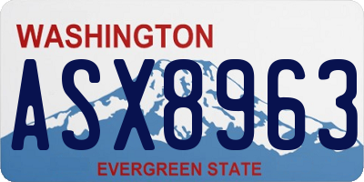WA license plate ASX8963