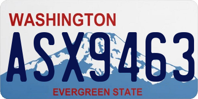 WA license plate ASX9463