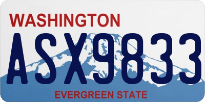 WA license plate ASX9833