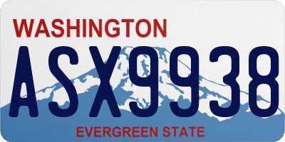WA license plate ASX9938