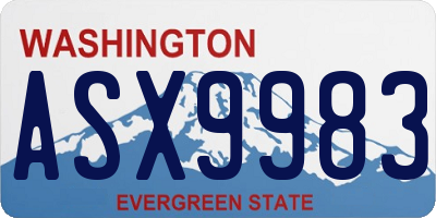 WA license plate ASX9983