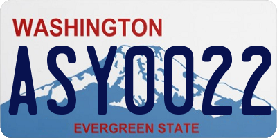 WA license plate ASY0022