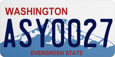 WA license plate ASY0027