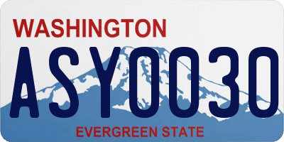 WA license plate ASY0030