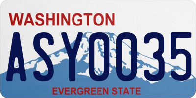 WA license plate ASY0035