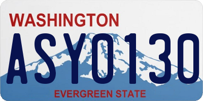 WA license plate ASY0130