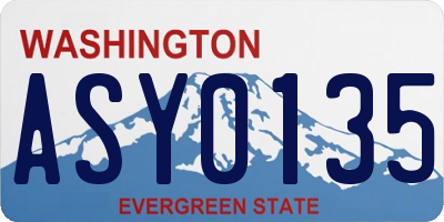 WA license plate ASY0135