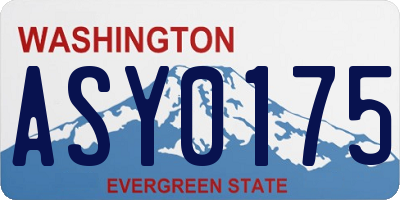 WA license plate ASY0175