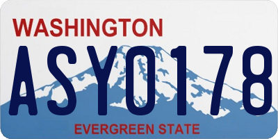 WA license plate ASY0178