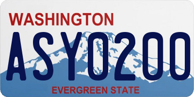 WA license plate ASY0200