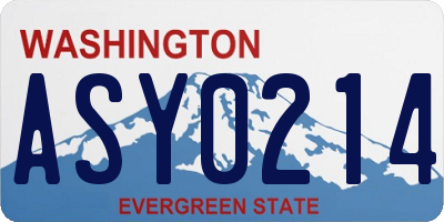 WA license plate ASY0214