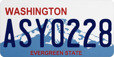 WA license plate ASY0228