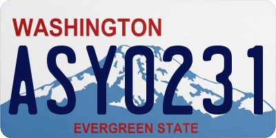 WA license plate ASY0231