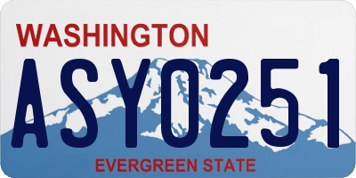 WA license plate ASY0251