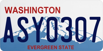 WA license plate ASY0307