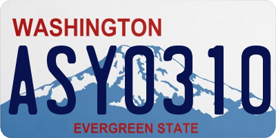 WA license plate ASY0310