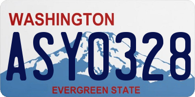 WA license plate ASY0328